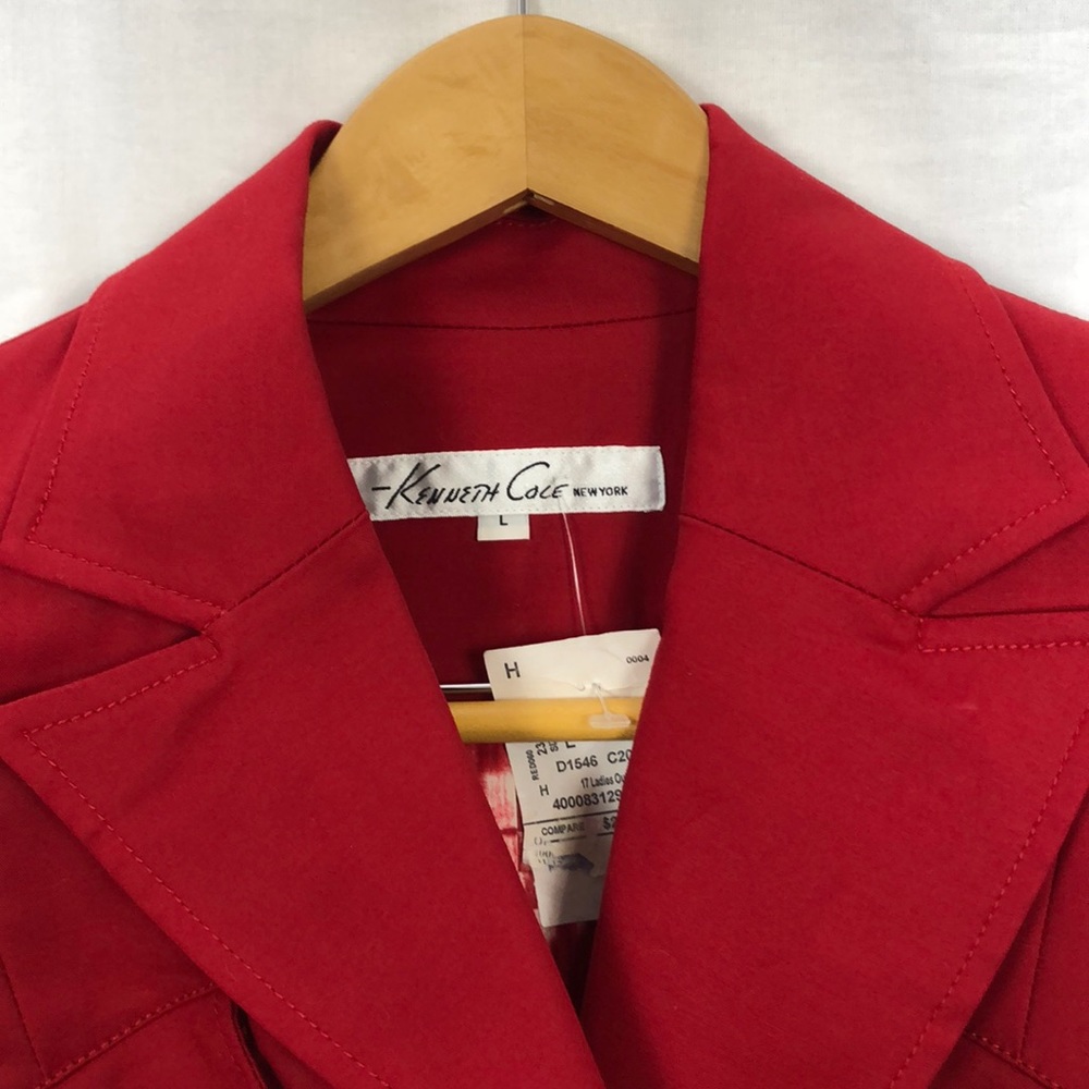 🖤SOLD🖤 Kenneth Cole Women's Red Knee-Length Trench Coat - Picture 2 of 9